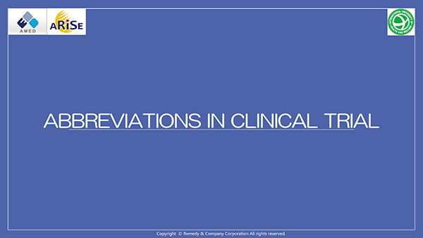 1. Abbreviations in Clinical Trial